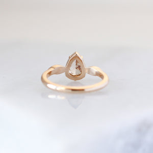  Pear Rose Cut Diamond Ring  rear view