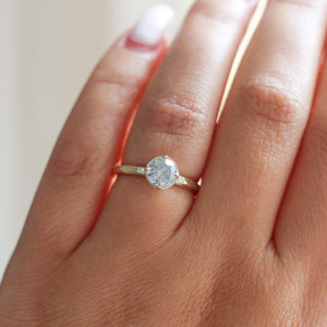 Brilliant Cut Salt And Pepper Diamond Ring on hand