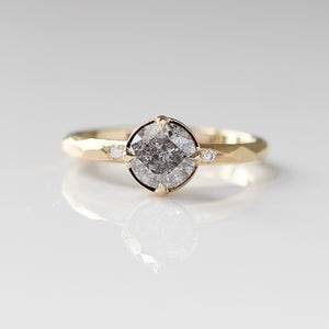 Brilliant Cut Salt And Pepper Diamond Ring