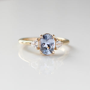 Oval Blue Sapphire Ring side view