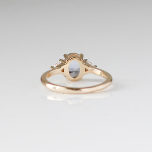 Oval Blue Sapphire Ring rear view