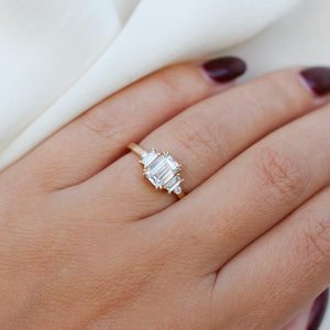 Emerald Cut Lab Diamond Ring on hand