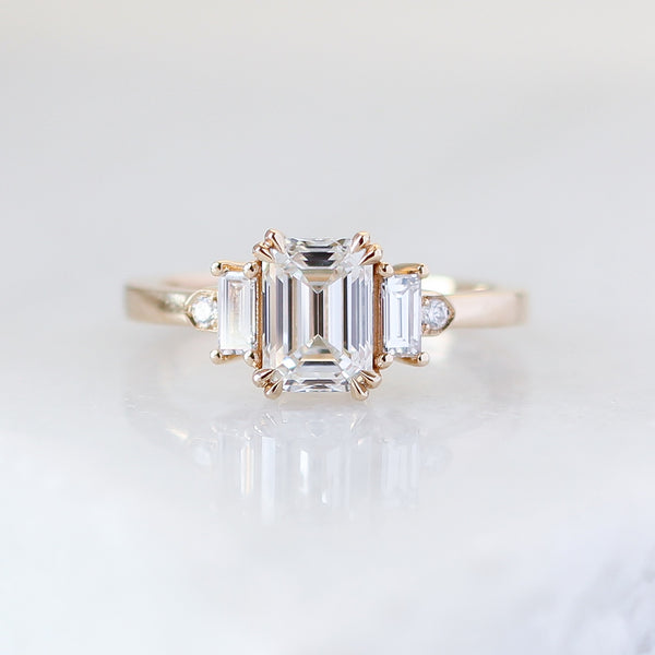 Emerald Cut Lab Diamond Ring front view