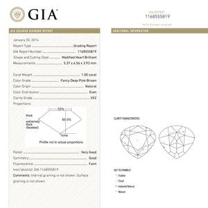 1.00ct 5.37x6.56x3.93mm GIA VS2 Fancy Deep Pink-Brown Heart Brilliant 🇦🇺 24116-01