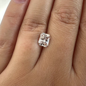 1.72ct Radiant Cut Light Peach Sapphire