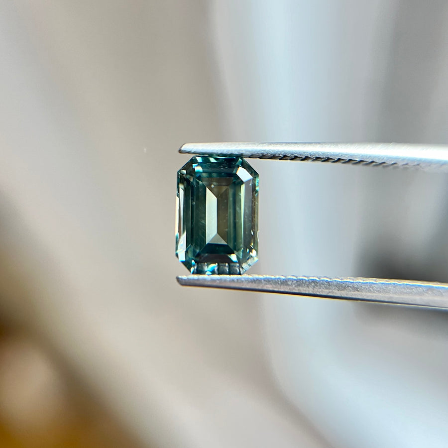 2.03ct Emerald Cut Teal Sapphire