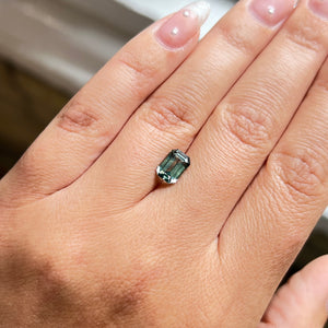 2.03ct Emerald Cut Teal Sapphire