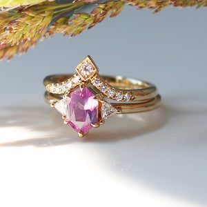 Hexagon Pink Sapphire Ring