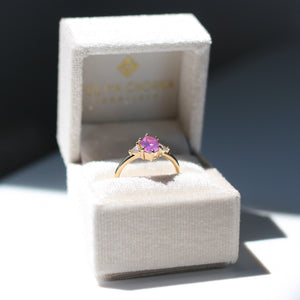 Hexagon Pink Sapphire Ring