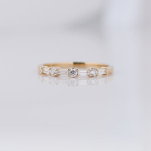 Deco White Diamond Band