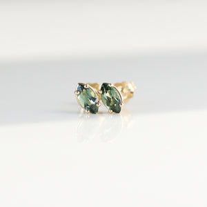 Green Sapphire Marquise Studs