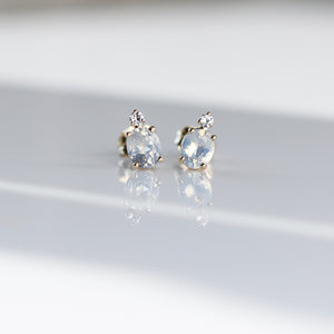 Opalescent Oval Sapphire Studs