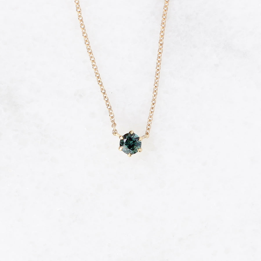 Round Green Sapphire Necklace