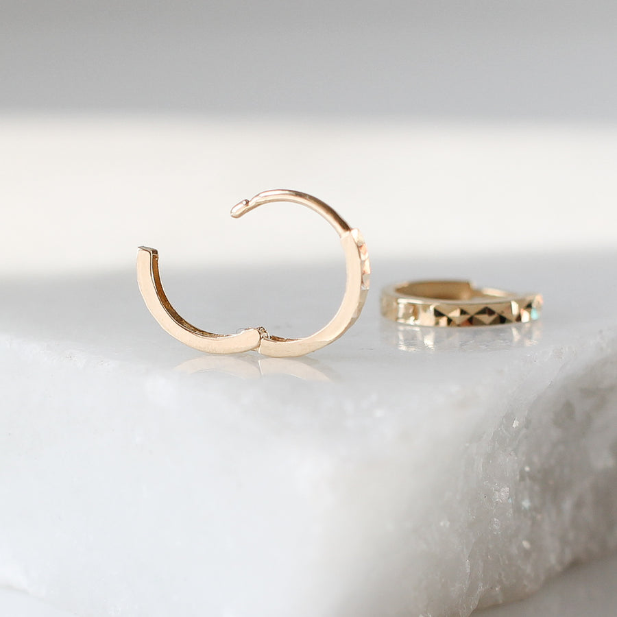 Clara Diamond Cut Gold Hoops